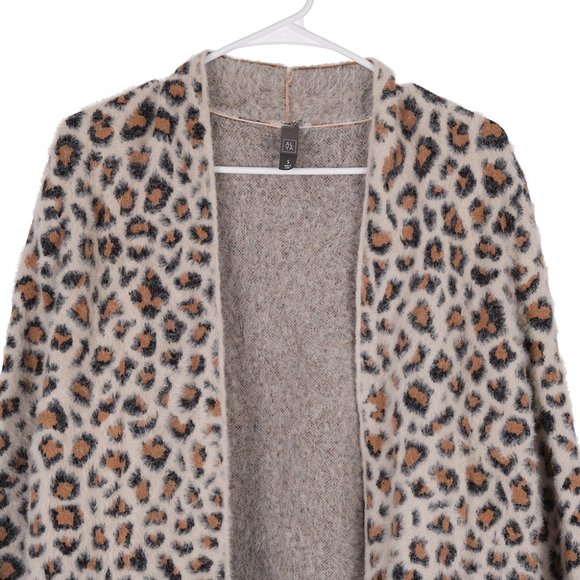 Alya Soft Cheetah Cardigan Duster Sweater Small - Picture 2 of 6